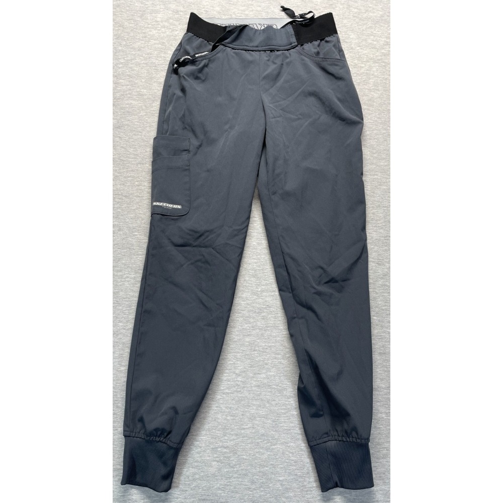 Skechers by Barco Jogger Scrub Pants Womens XS Charcoal Gray Stretch Medical